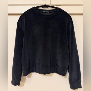 Zara Women's Black Velvet Sweater